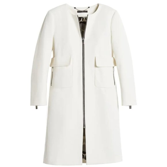 CHICO'S BLACK LABEL Patch Pocket Zipper Jacket COLOR: Antique White SIZE: 3 (16) - Picture 1 of 10